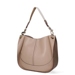 Borsa a spalla da donna 100% pelle riciclata 07224-Taupe Viola Castellani