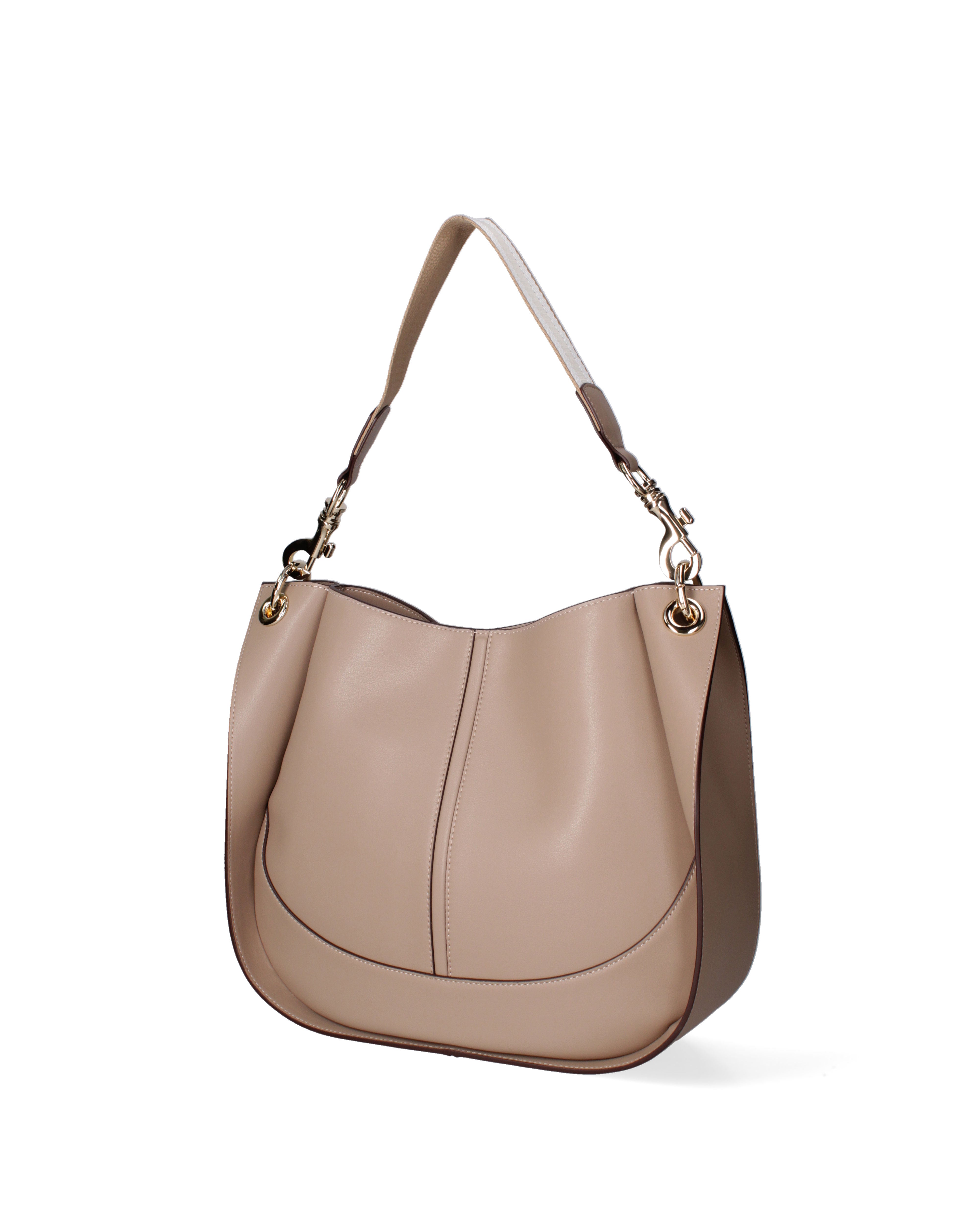 Borsa a spalla da donna 100% pelle riciclata 07224-Taupe Viola Castellani