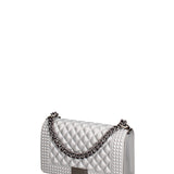 Borsa a mano donna 100% gomma FLAT PENKA M-GLACIER GRAY-SATIN CDF Marc Ellis