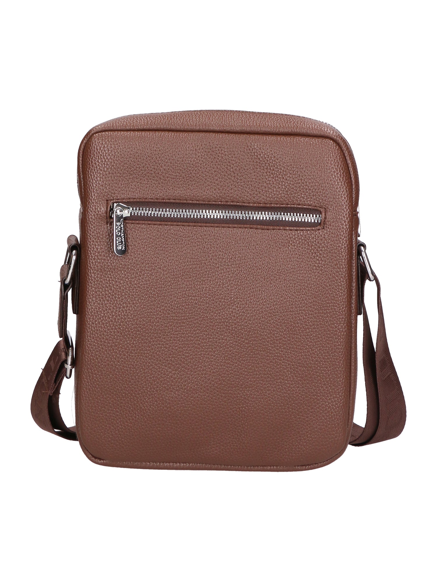 Borsa a tracolla uomo 100% PU Leather PCL3023-LIGHT BROWN Northampton Polo Club
