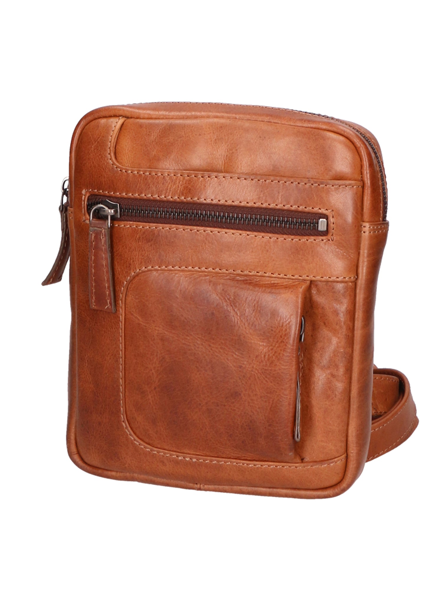 Borsa a tracolla unisex vera pelle 100% pelle di vacchetta SN5861347-TAN Santini Firenze