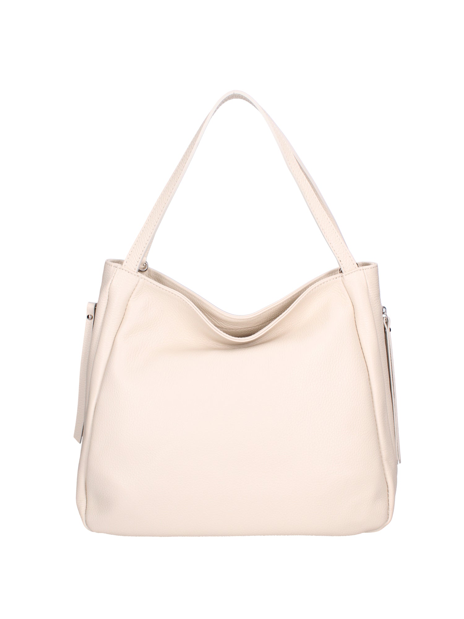 Borsa a spalla da donna Misto pelle e tessuto 07155-D37 LATTE Roberta Rossi