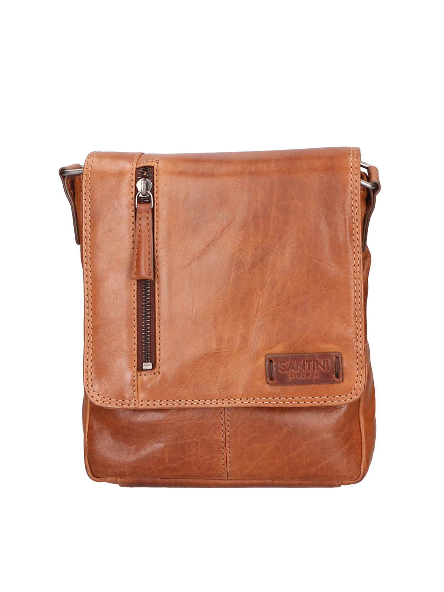 Borsa a tracolla unisex vera pelle Made in Italy SN5863547-TAN Santini Firenze