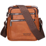 Borsa a tracolla uomo 100% pelle PU PCL3055-BROWN Northampton Polo Club
