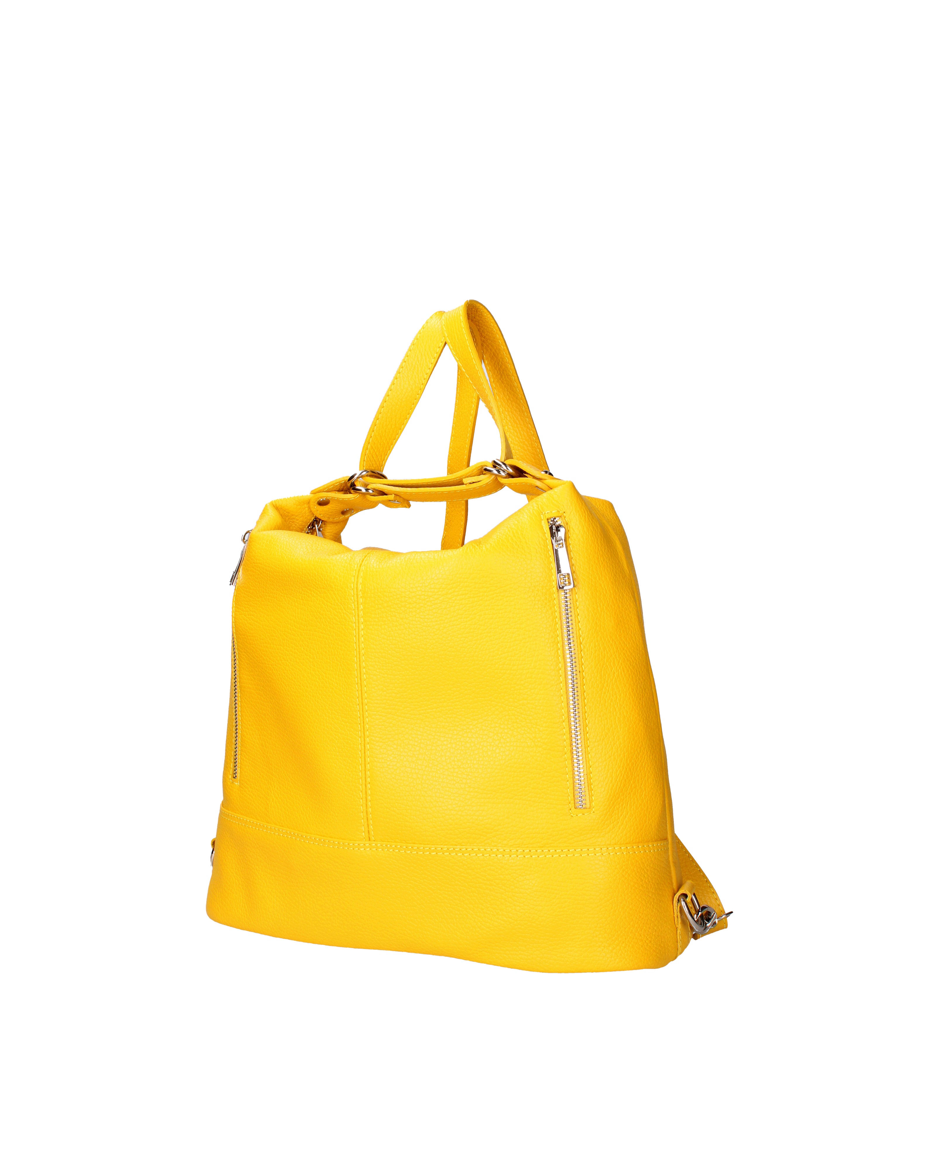 Vera pelle 07135-D04 GIALLO Borsa a spalla convertibile Anjelica Viola Castellani
