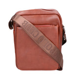 Borsa a tracolla uomo 100% pelle PU PCL3076-BROWN Northampton Polo Club