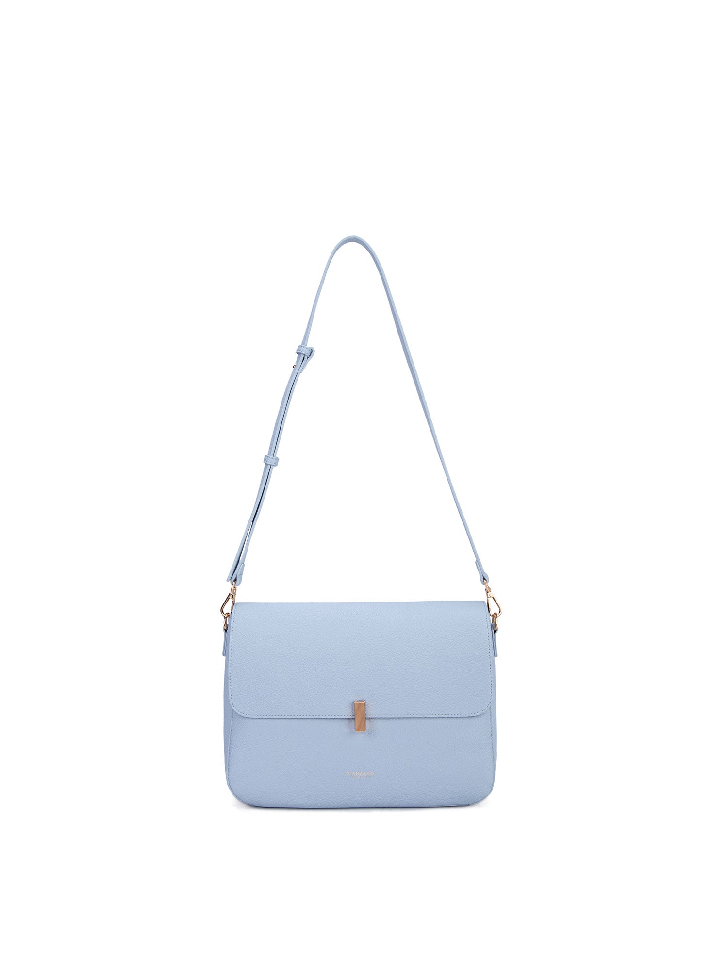 Borsa a spalla da donna 100% pelle vegana PU 740-1PT-SKY BLUE Diana&co