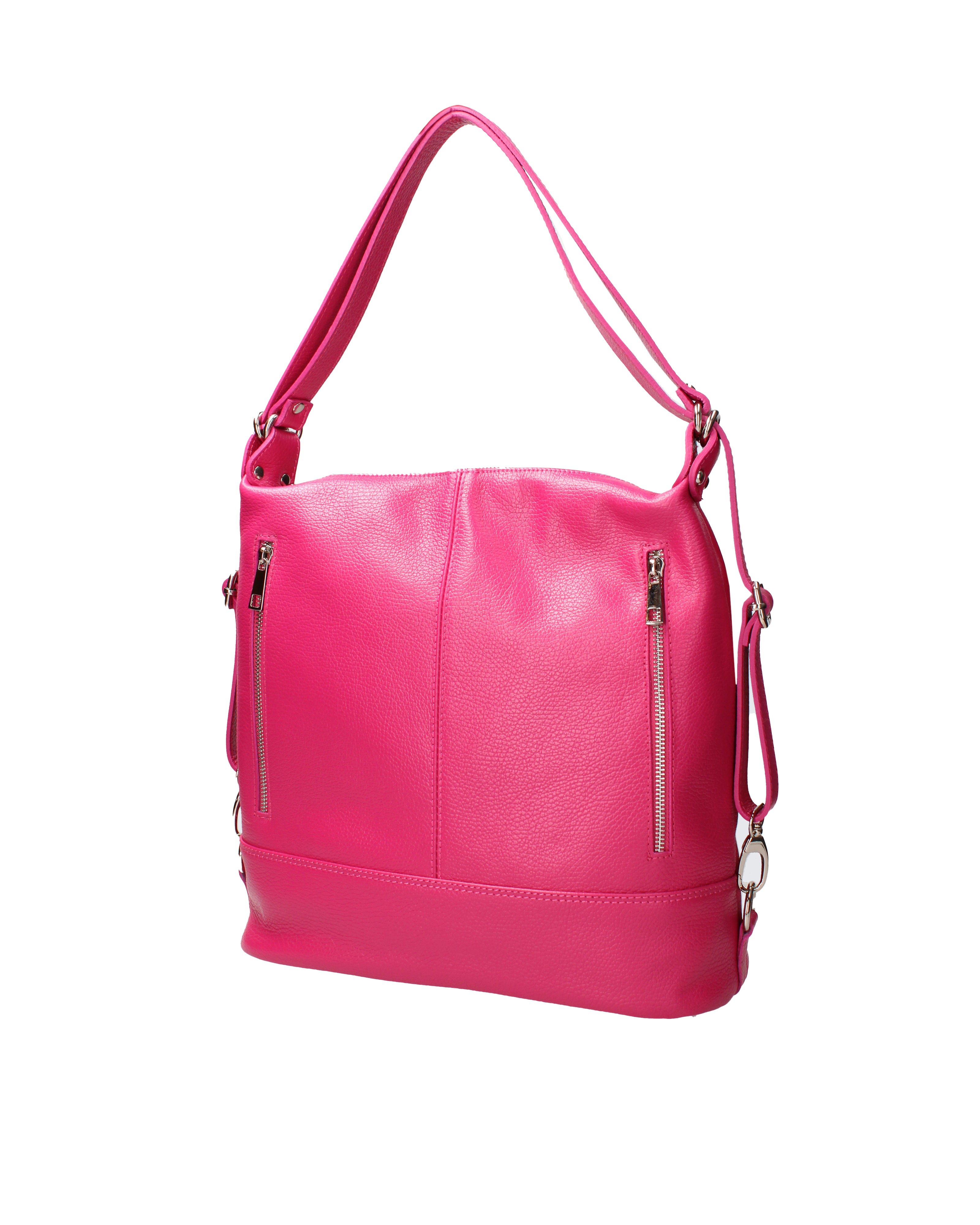 Vera pelle 07135-D02 FUXIA Borsa a spalla convertibile Anjelica Viola Castellani