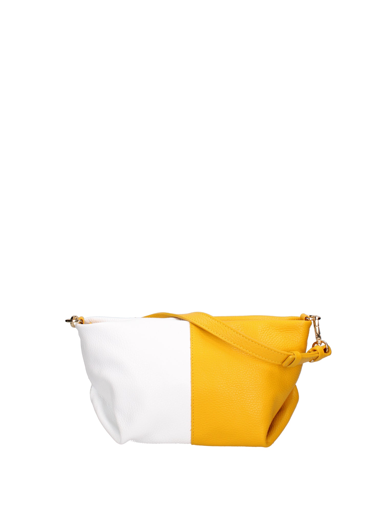 Borsa a spalla da donna Vera pelle 07165-D04 GIALLO+BIANCO Roberta Rossi