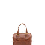 Borsa a bauletto unisex in vera pelle 100% cotone 4528-MARRONE Alessia Firenze