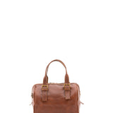 Borsa a bauletto unisex in vera pelle 100% cotone 4528-MARRONE Alessia Firenze