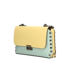Vera pelle 8641-MARINA+GIALLO Borsa a tracolla da donna Evanthe Pro Gave Lux