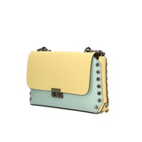 Vera pelle 8641-MARINA+GIALLO Borsa a tracolla da donna Evanthe Pro Gave Lux