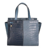 Ariana Borsa a mano da donna Vera pelle stampata cocco 05435-C41 CARTA ZUCCHERO C26 BLU SCURO Gave Lux