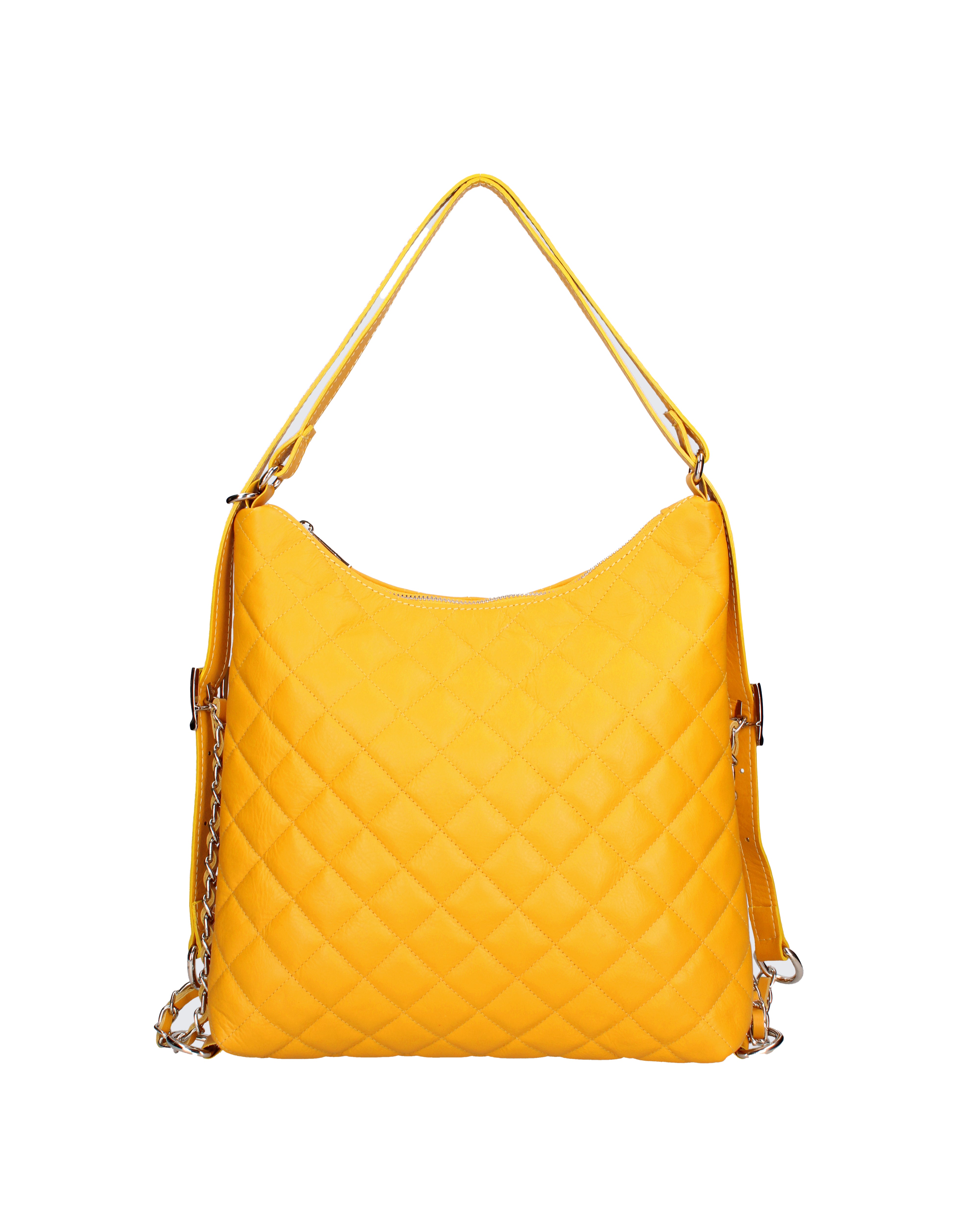 Borsa a spalla convertibile in zaino Vera pelle 07144-S04 GIALLO Roberta Rossi