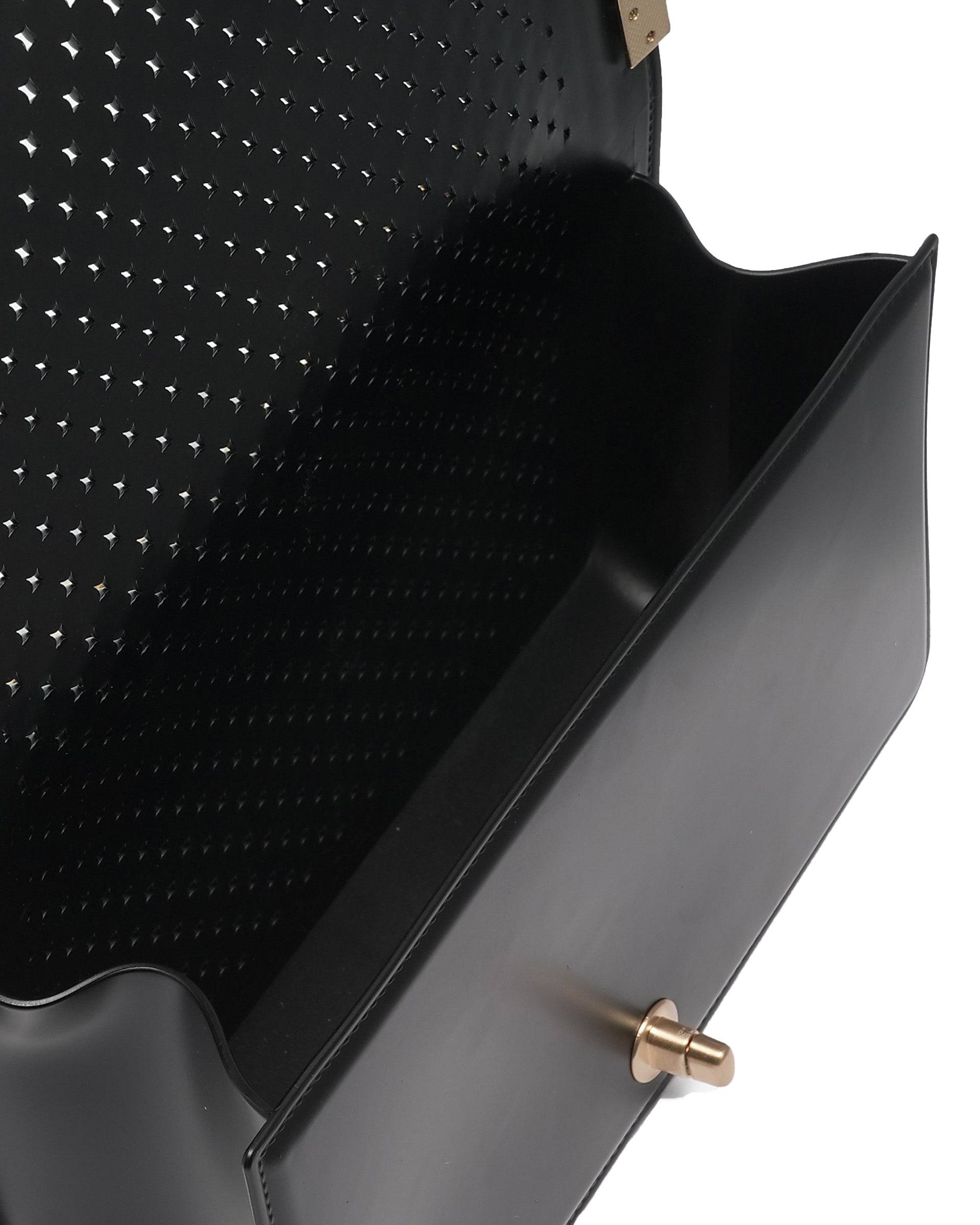 Borsa a mano da donna 100% Pvc FLAT M BALL-BLACK + BRUSH GOLD Marc Ellis