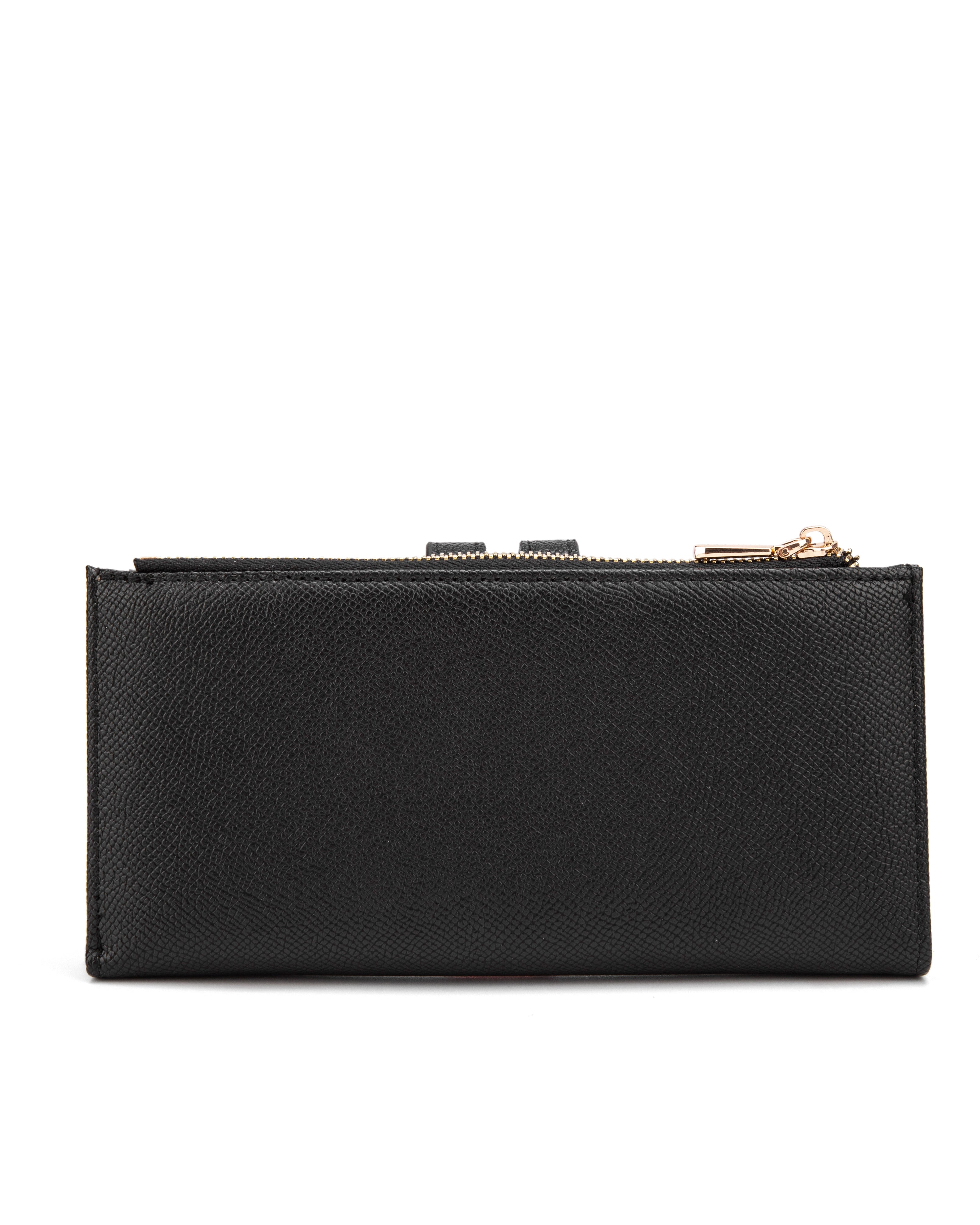 Portafoglio da donna 100% pelle vegana PU 798-3PT-BLACK Diana&co
