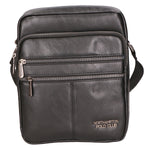 Borsa a tracolla uomo 100% pelle PU PCL3103-BLACK Northampton Polo Club