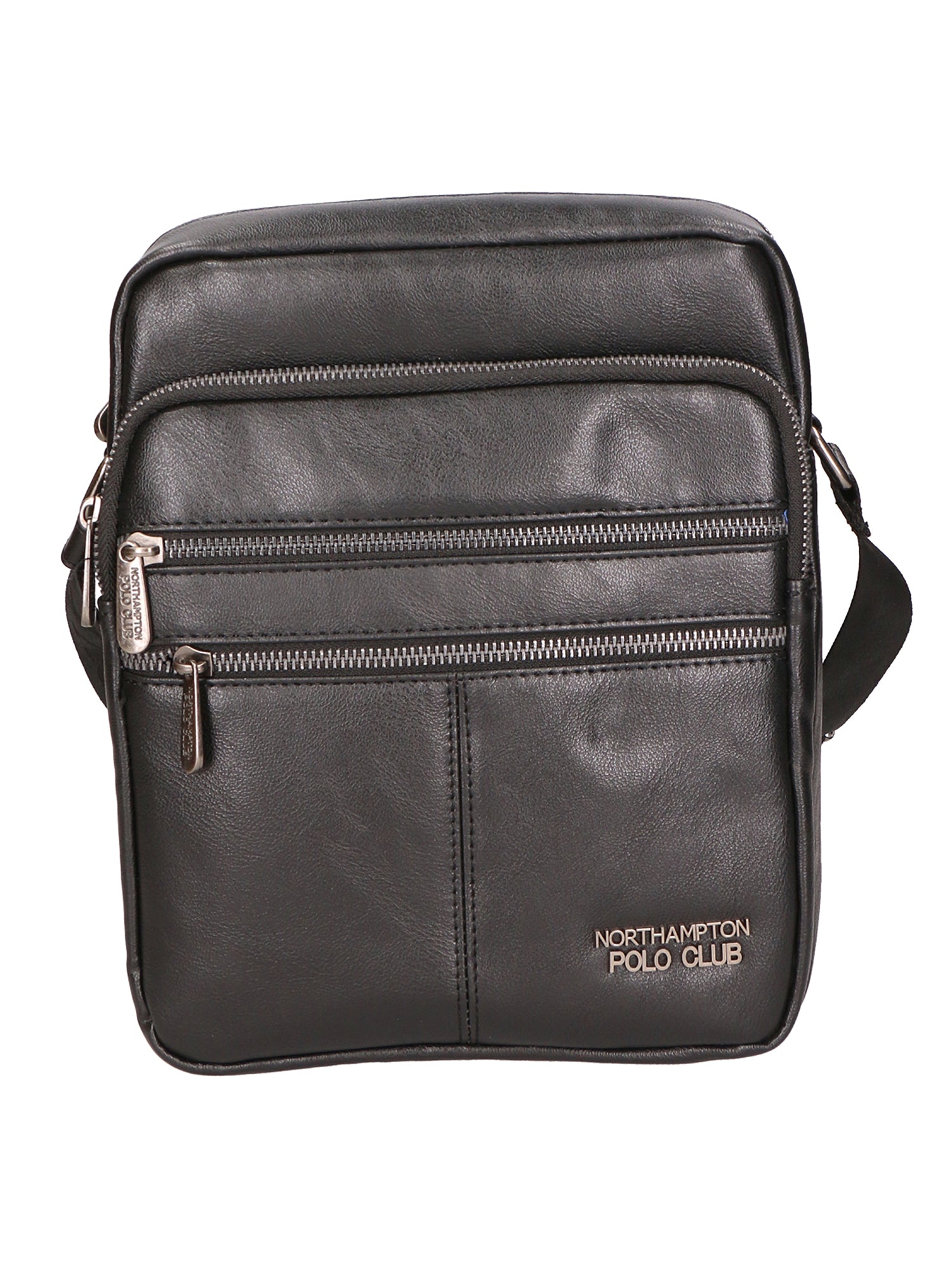 Borsa a tracolla uomo 100% pelle PU PCL3103-BLACK Northampton Polo Club