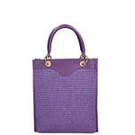 Borsa a mano da donna Misto pelle e tessuto 07149-D45 VIOLA Roberta Rossi