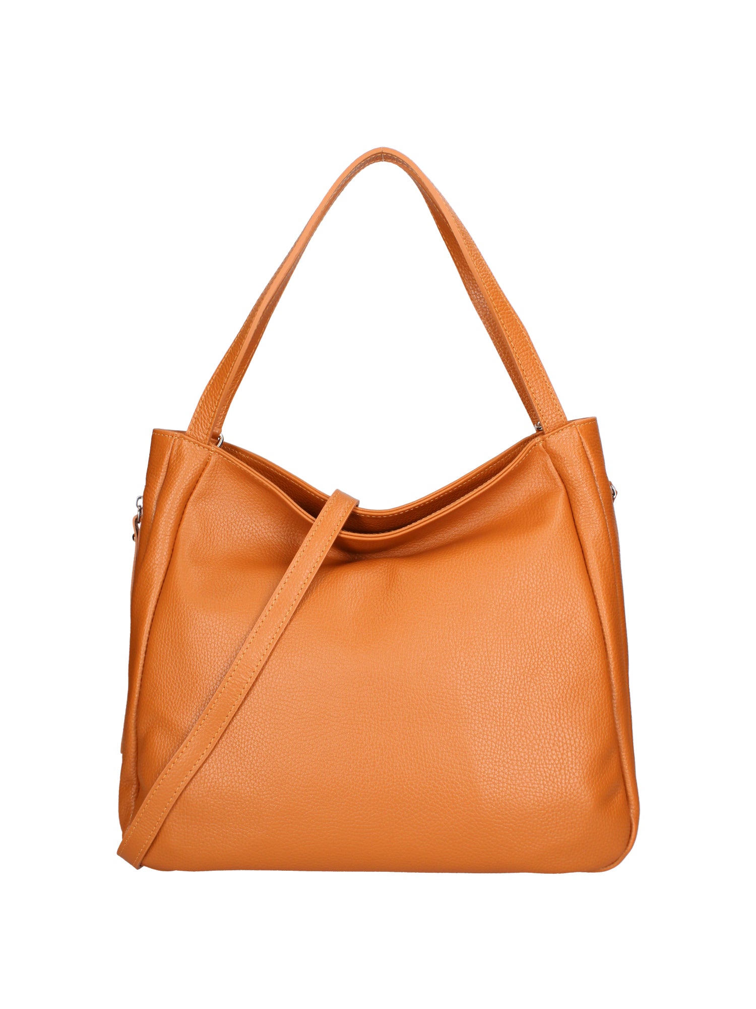 Borsa a spalla da donna Misto pelle e tessuto 07155-D44 CUOIO Roberta Rossi