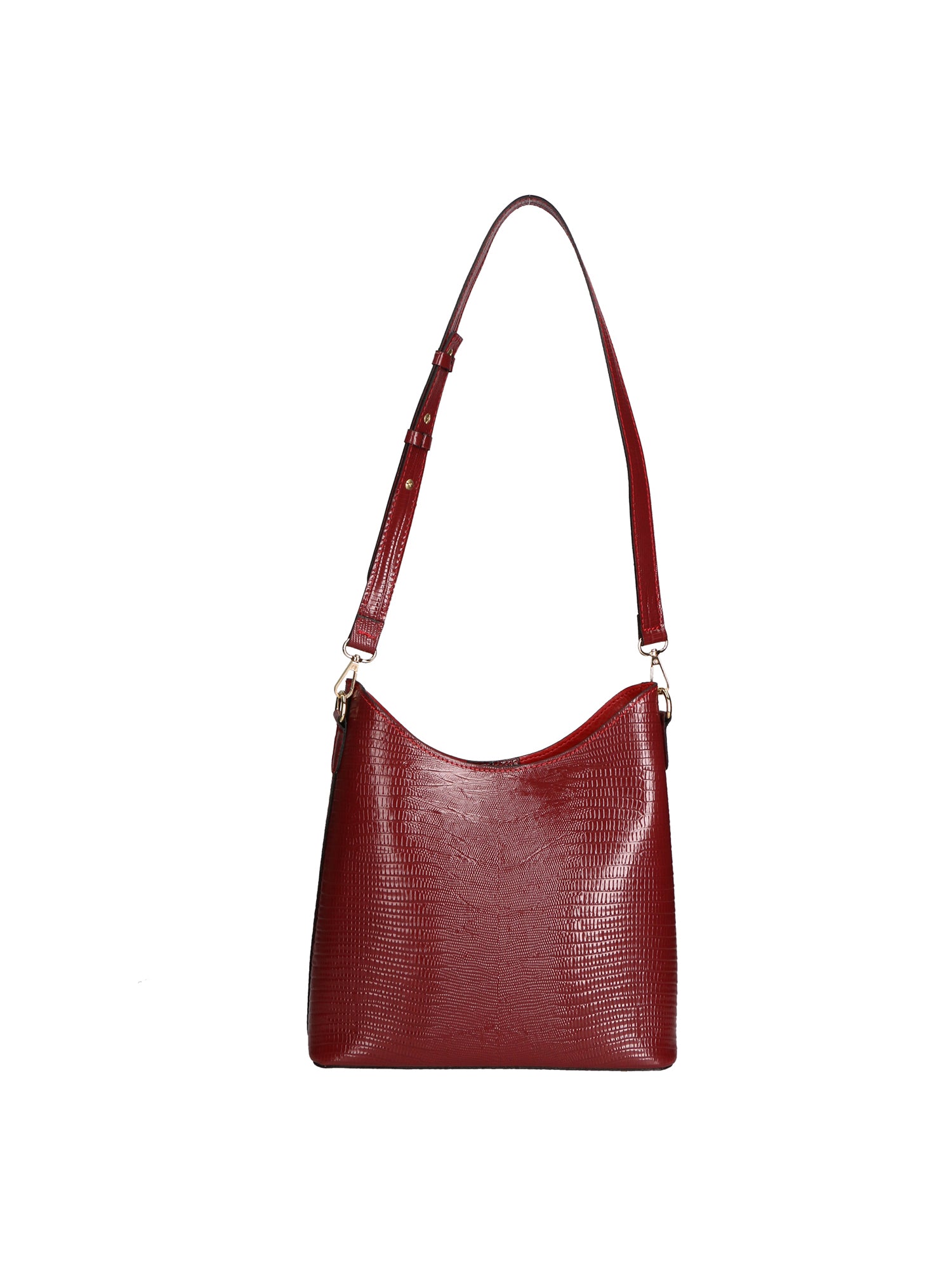 Carmine Borsa a spalla da donna Vera pelle 05442-LU10 ROSSO SCURO DARK RED Gave Lux
