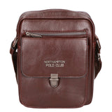 Borsa a tracolla uomo in pelle PU Casual PCL3083-BROWN Northampton Polo Club