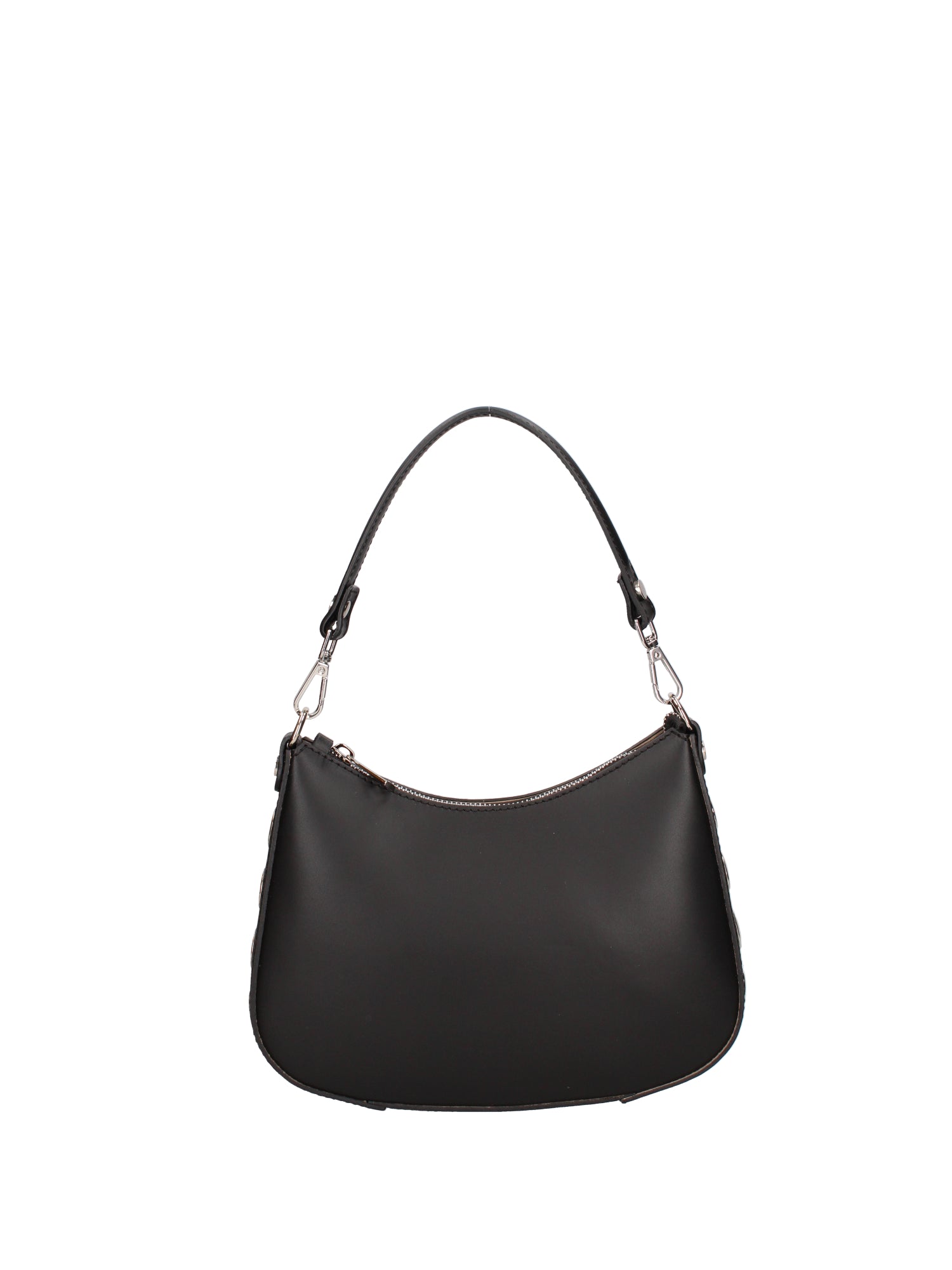 Borsa a spalla da donna 100% pelle ruga 07241-NERO Roberta Rossi