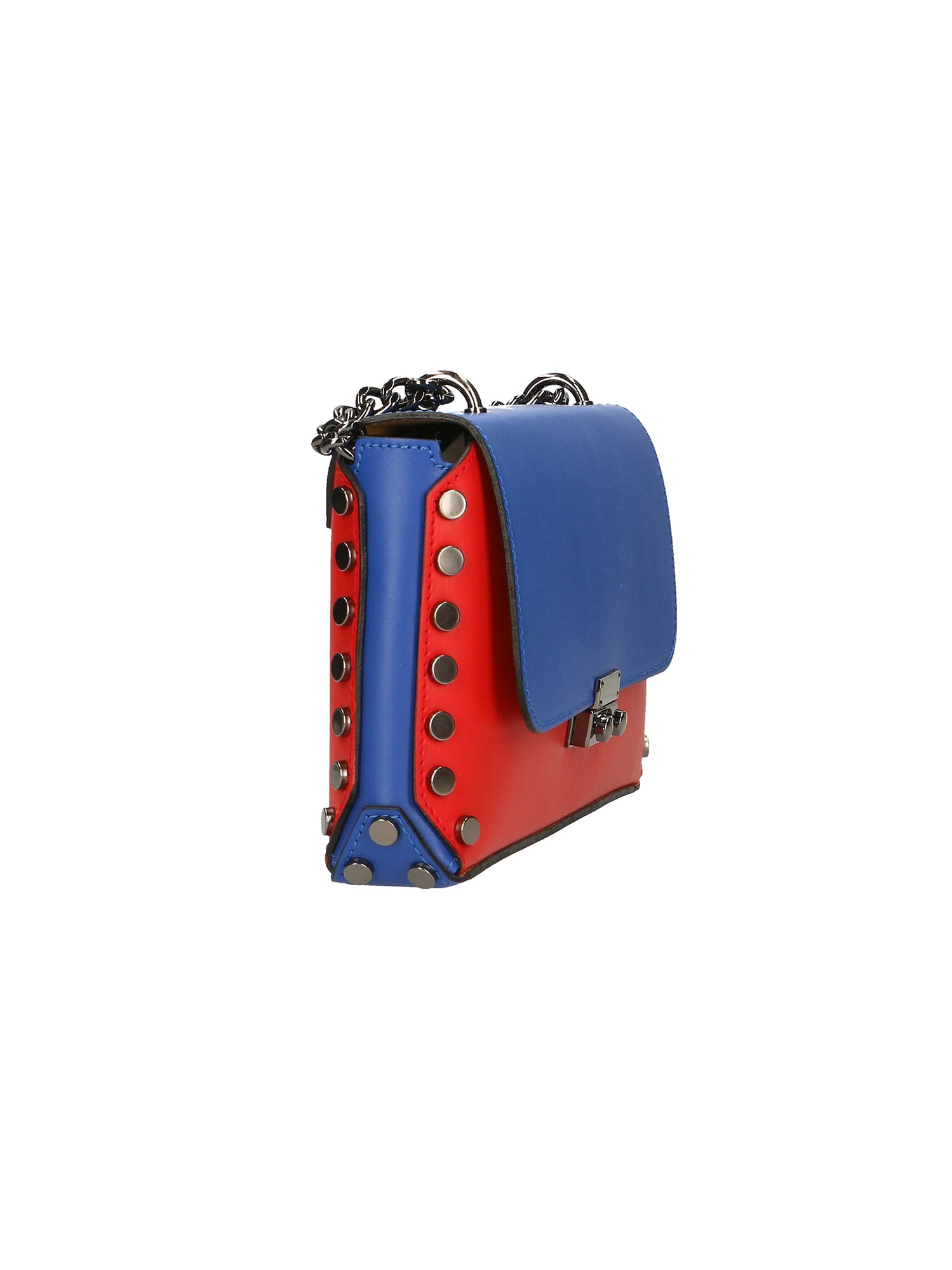 Vera pelle 8641-ROSSO+BLU Borsa a tracolla da donna Evanthe Pro Gave Lux