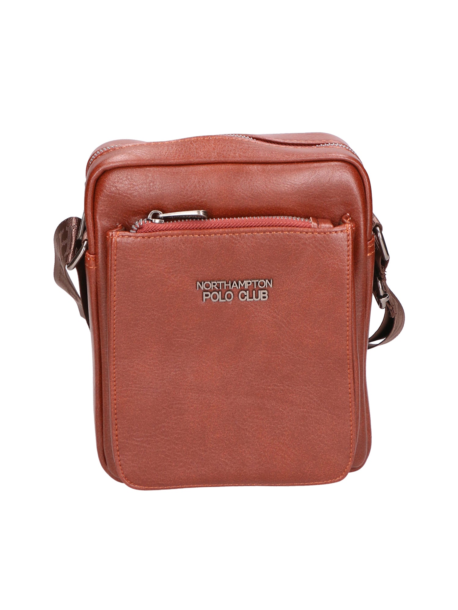 Borsa a tracolla uomo 100% pelle PU PCL3076-BROWN Northampton Polo Club