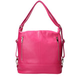 Vera pelle 07135-D02 FUXIA Borsa a spalla convertibile Anjelica Viola Castellani