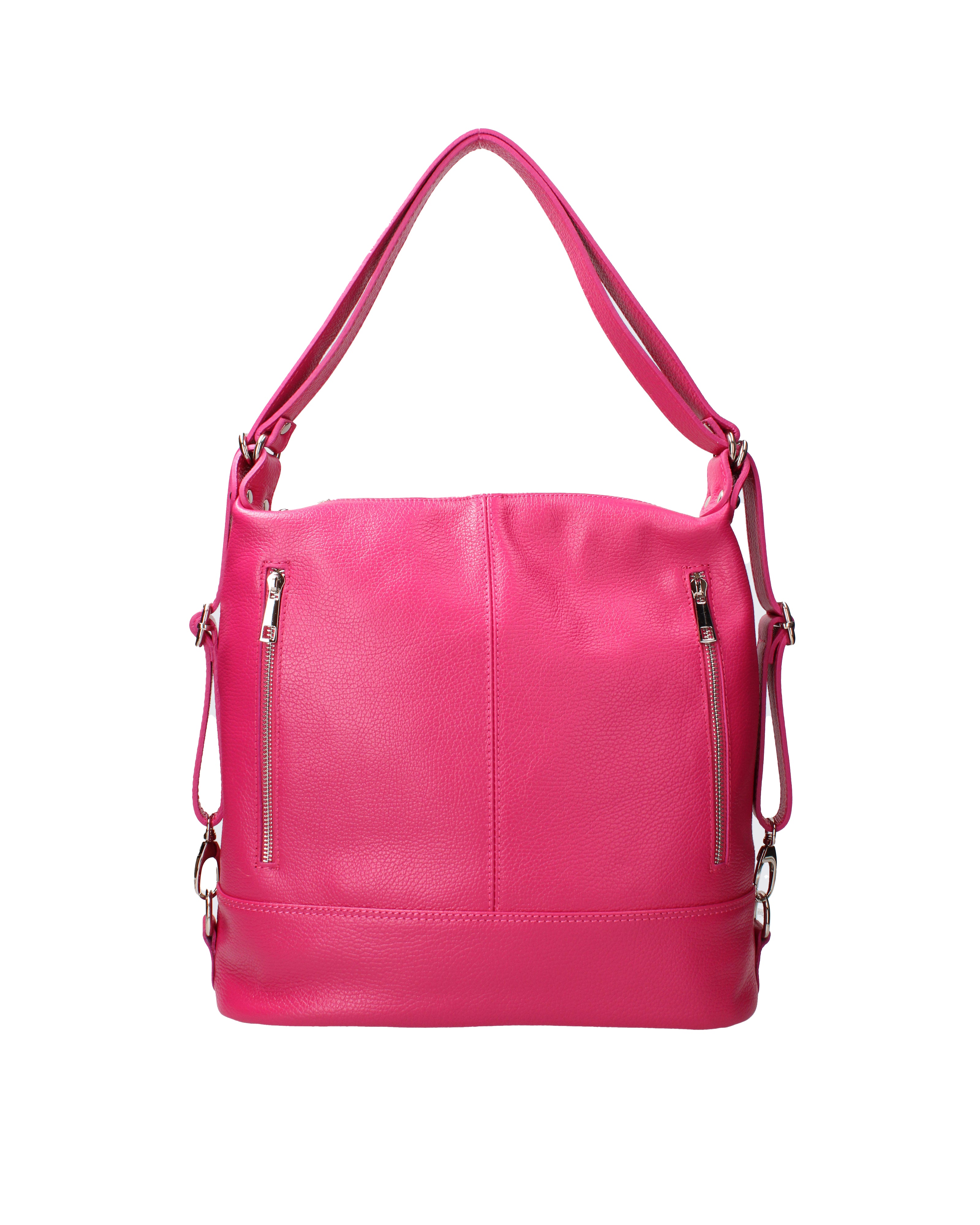 Vera pelle 07135-D02 FUXIA Borsa a spalla convertibile Anjelica Viola Castellani