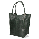 Althea Borsa a mano da donna Vera pelle 5190-017 VERDE BOTTIGLIA Gave Lux