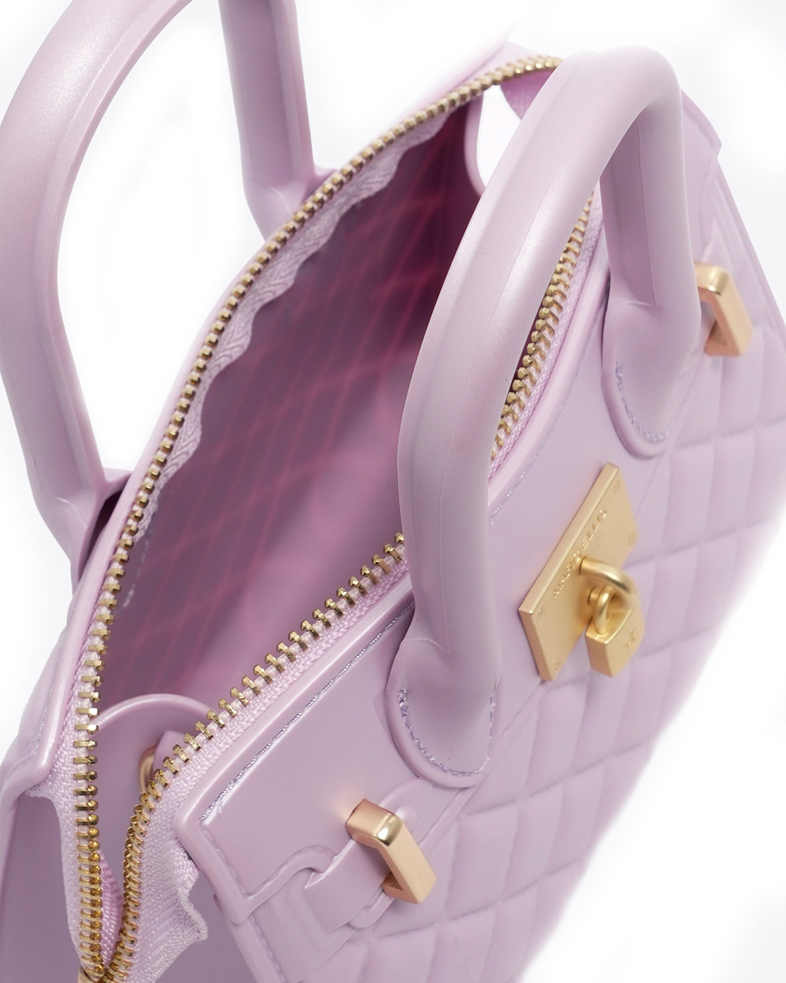 Borsa a mano da donna 100% PVC FLAT MINNY-FAIR ORCHID + OFF GOLD Marc Ellis