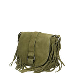 Iolanthe Borsa a tracolla da donna Vera pelle 1421-VERDE MILITARE Gave Lux