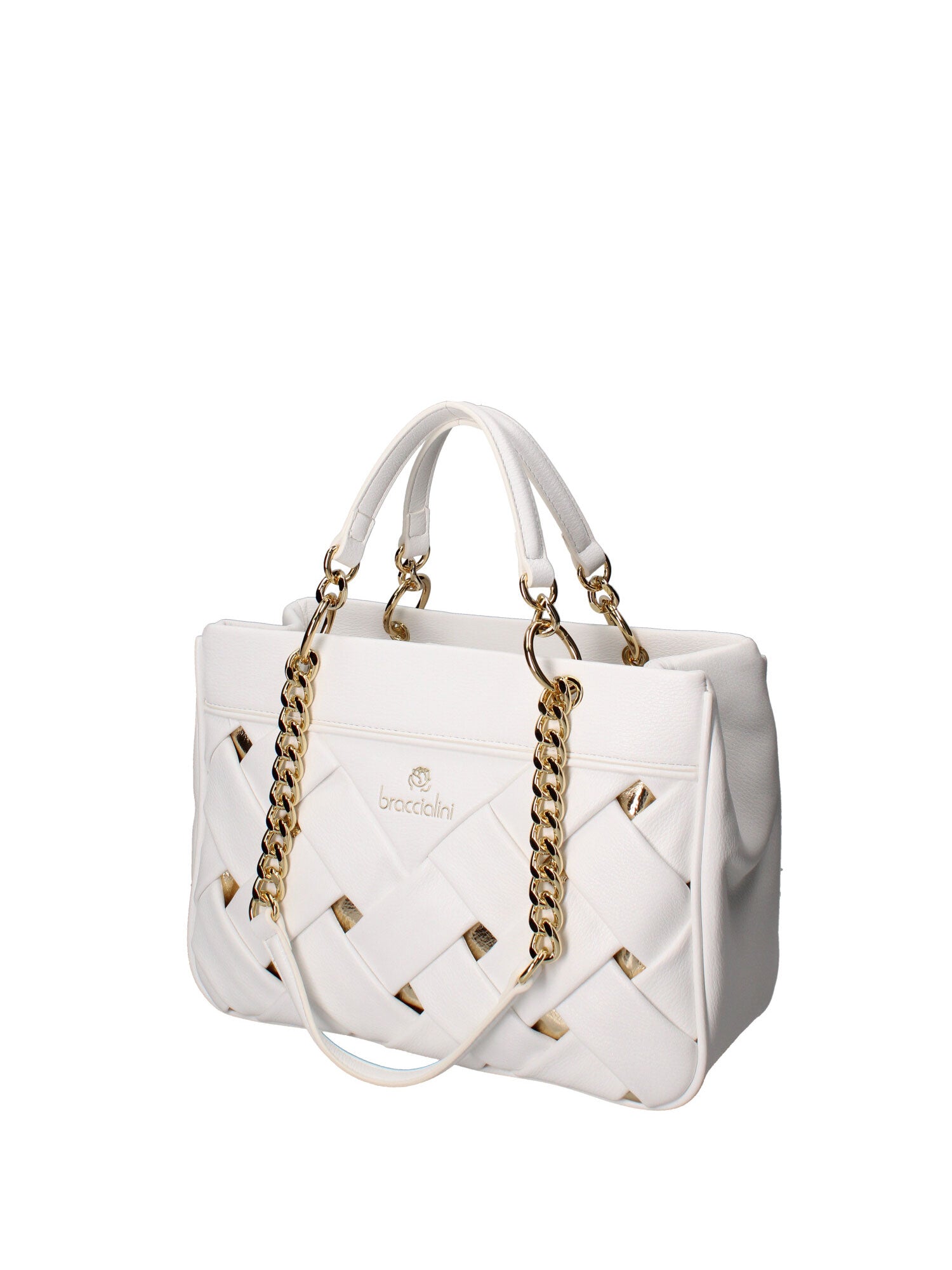 Rosalind Borsa a mano da donna 100% poliuretano B17151-BIANCO Braccialini