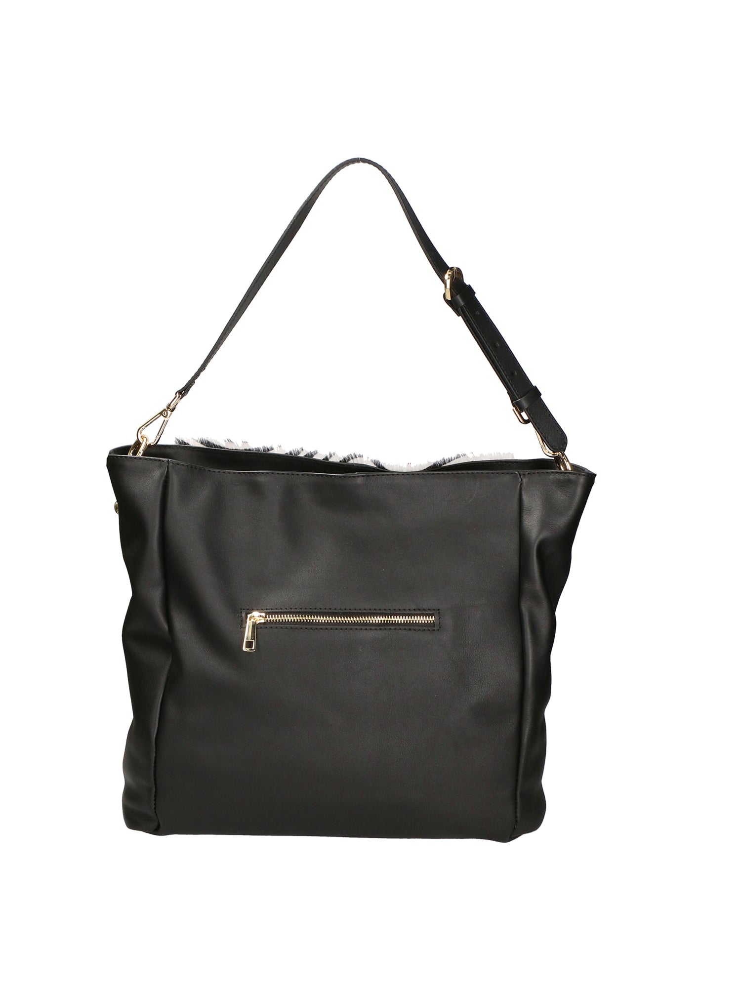 Asia Borsa a spalla da donna Vera pelle 05475-ZEBRA BIANCO NERO Gave Lux