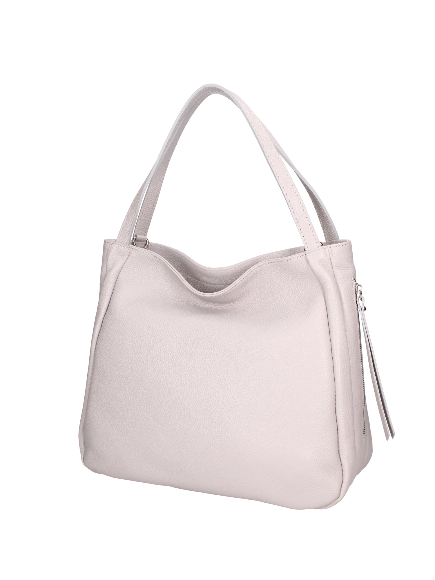 Borsa a spalla da donna Misto pelle e tessuto 07155-D86 GRIGIO PERLA Roberta Rossi