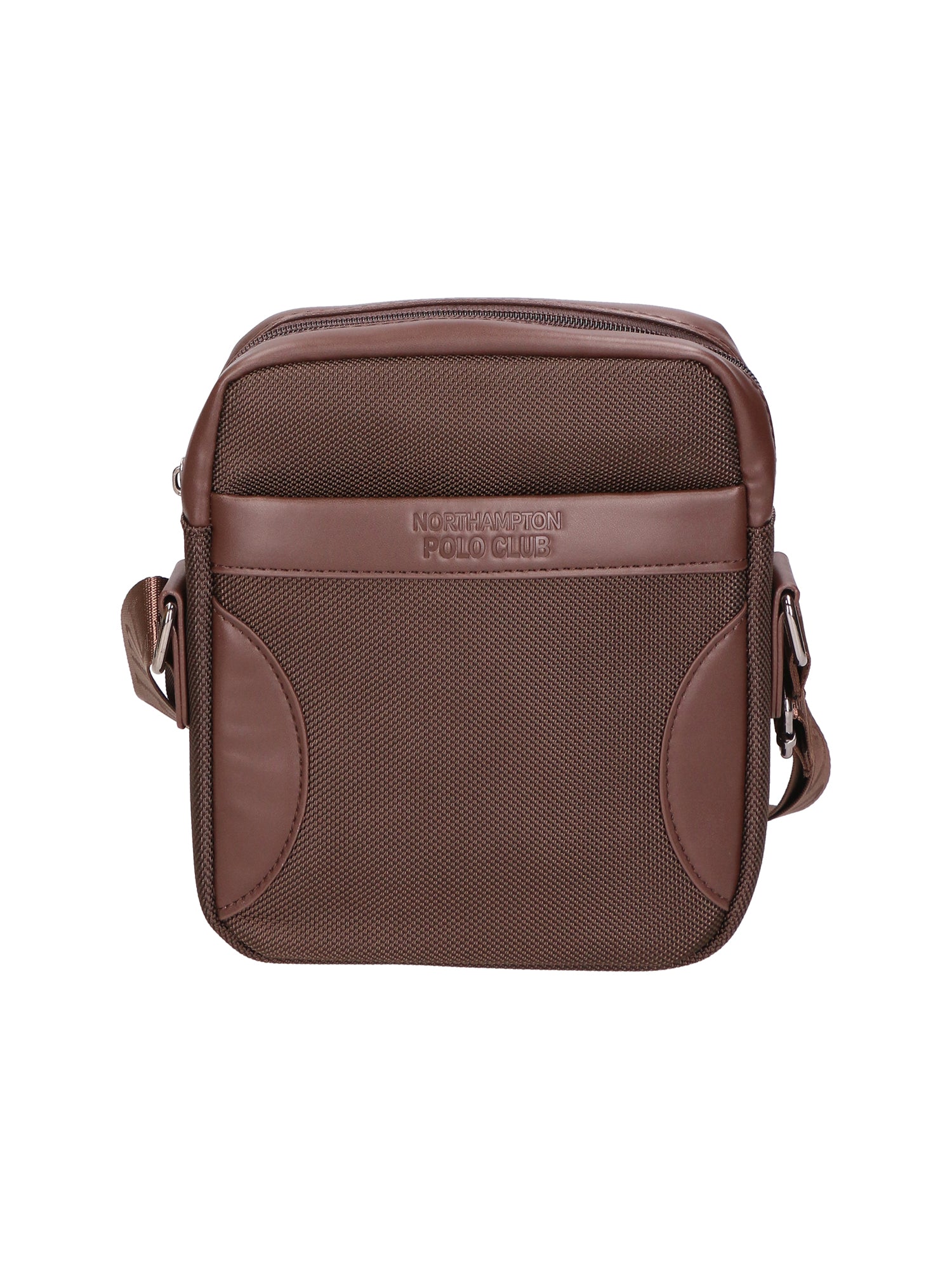 Borsa a tracolla uomo Pelle vegana e nylon PCL3062-COFFEE Northampton Polo Club