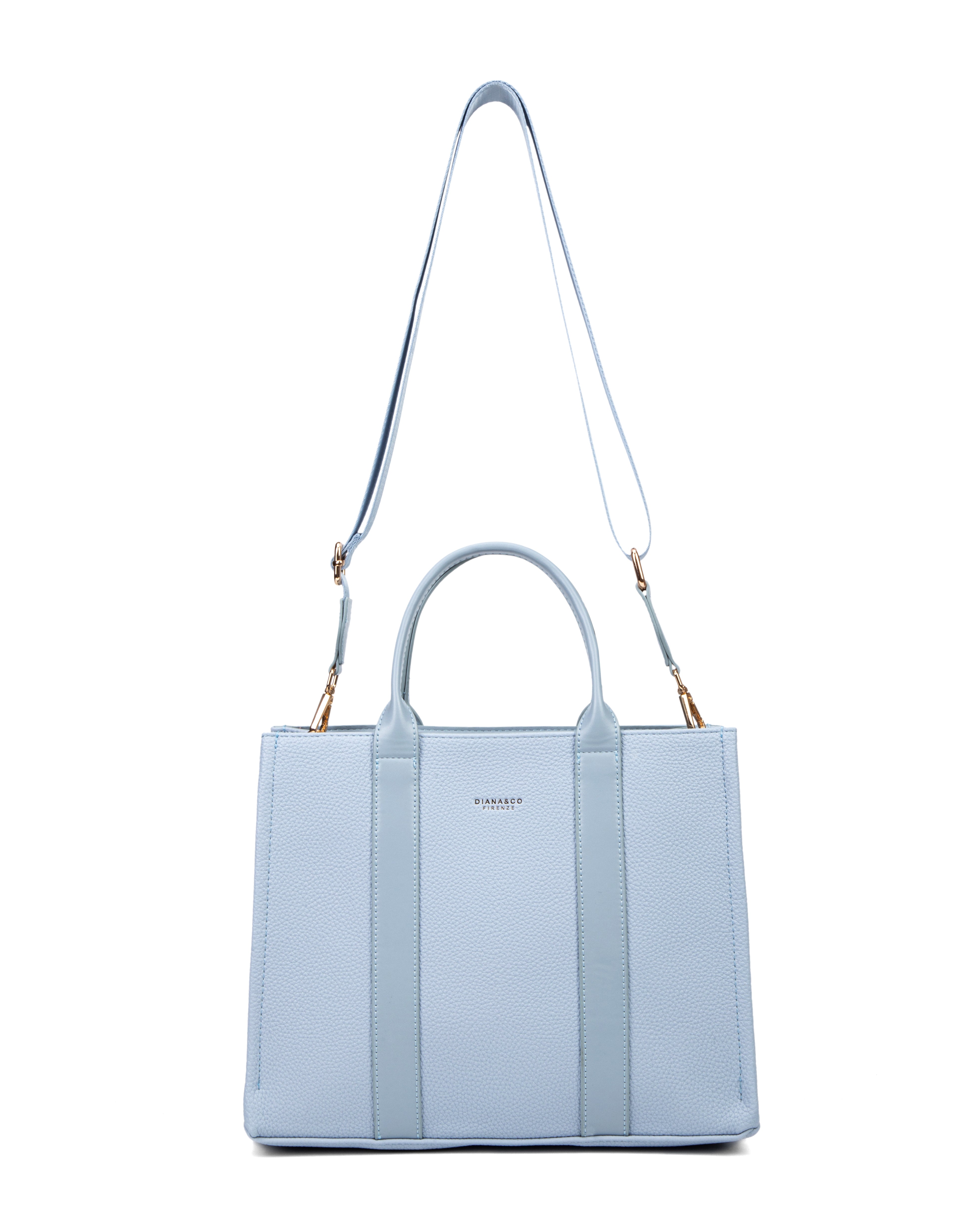 Borsa a mano da donna 100% pelle vegana PU 715-3PT-LIGHTBLUE Diana&co