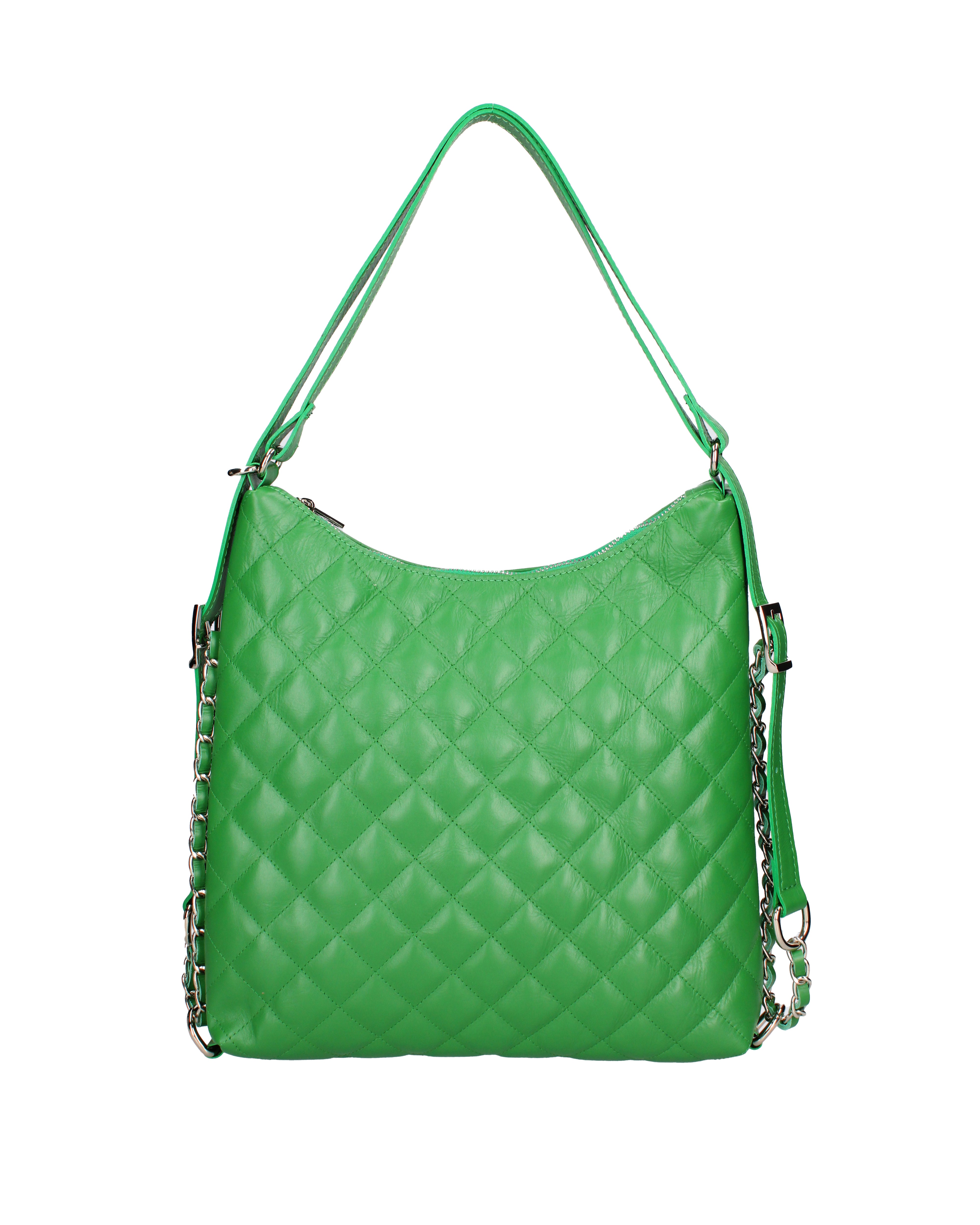 Borsa a spalla convertibile in zaino Vera pelle 07144-S47 VERDE MELA Roberta Rossi