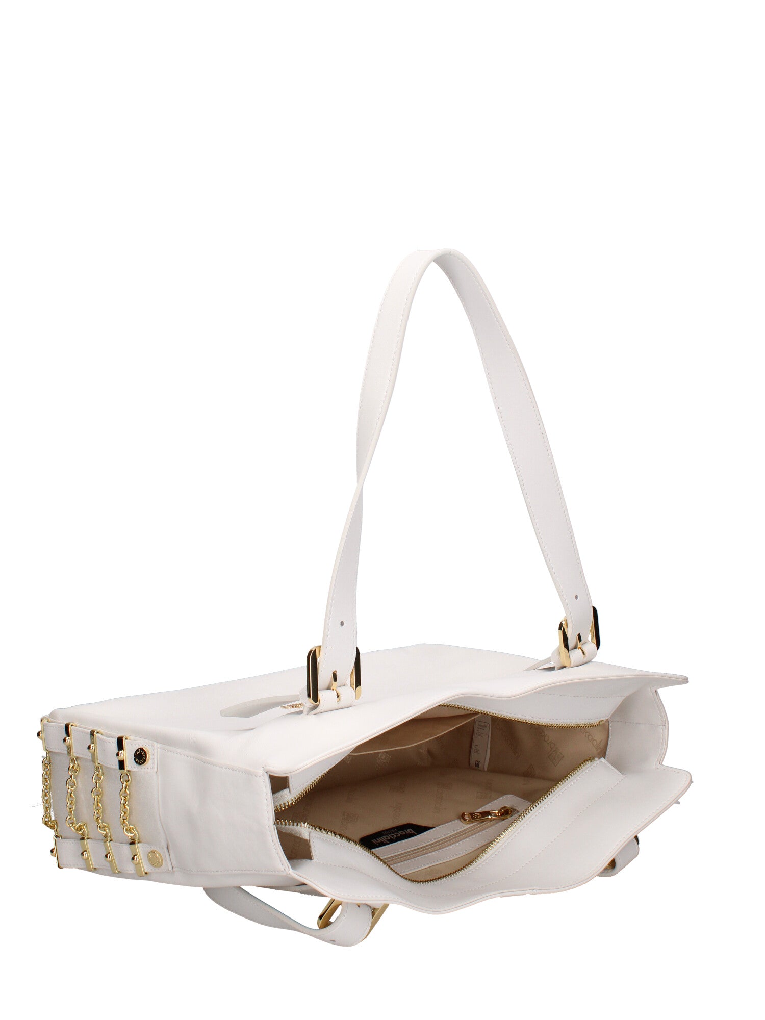 Cesena Borsa a spalla da donna 100% pelle B17221-BIANCO Braccialini