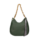 Artemisia Borsa a spalla da donna Vera pelle 05462-S14 VERDE SCURO+L020 FERRO Gave Lux