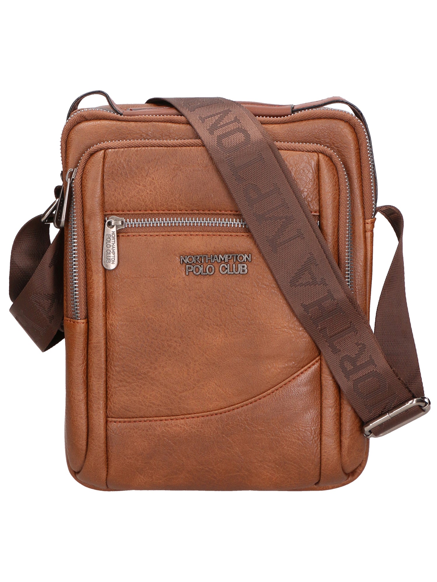 Borsa a tracolla uomo in pelle PU Casual PCL3002-BROWN Northampton Polo Club