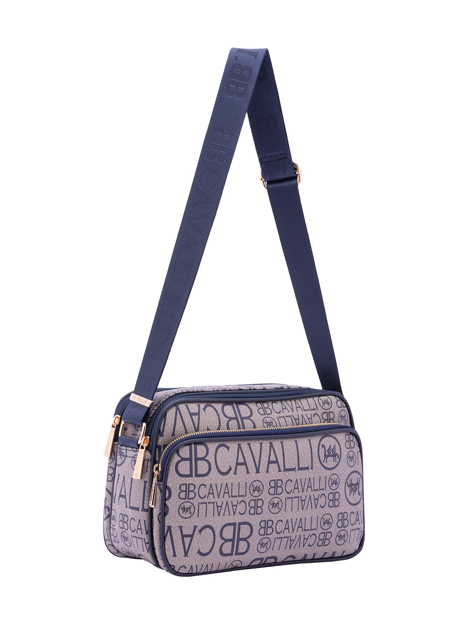 Borsa a tracolla da donna Ecopelle BC1375-BLU B Cavalli