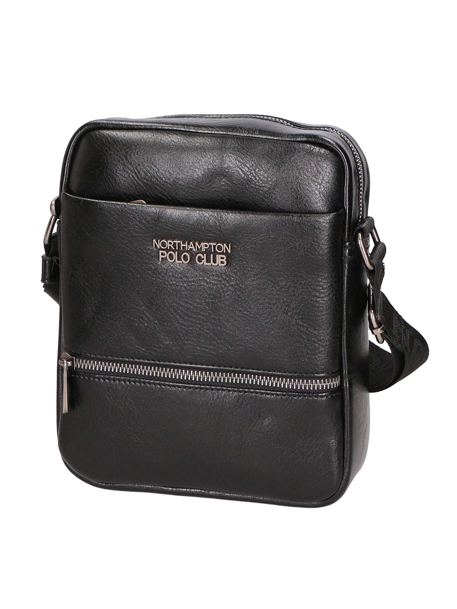 Borsa a tracolla uomo 100% pelle PU PCL3084-BLACK Northampton Polo Club