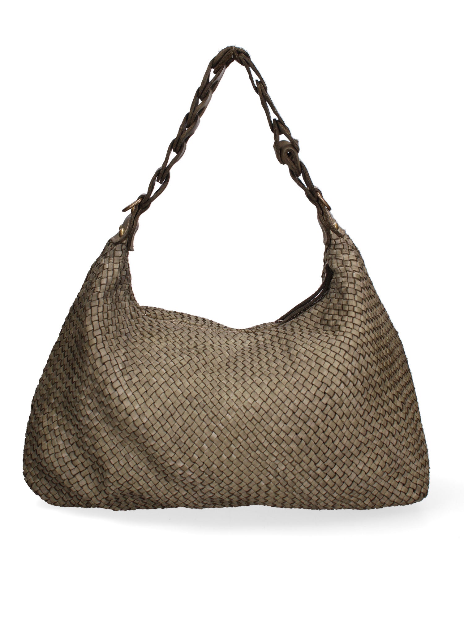 Asteria Borsa a spalla da donna Vera pelle 7799-VERDE MILITARE Gave Lux