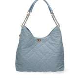 Borsa a spalla da donna Nylon ed ecopelle DC3533-4-JEANS BLUE Diana&co