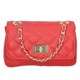 Carolina Borsa a spalla da donna Vera pelle 1073-S08 ROSSO Gave Lux