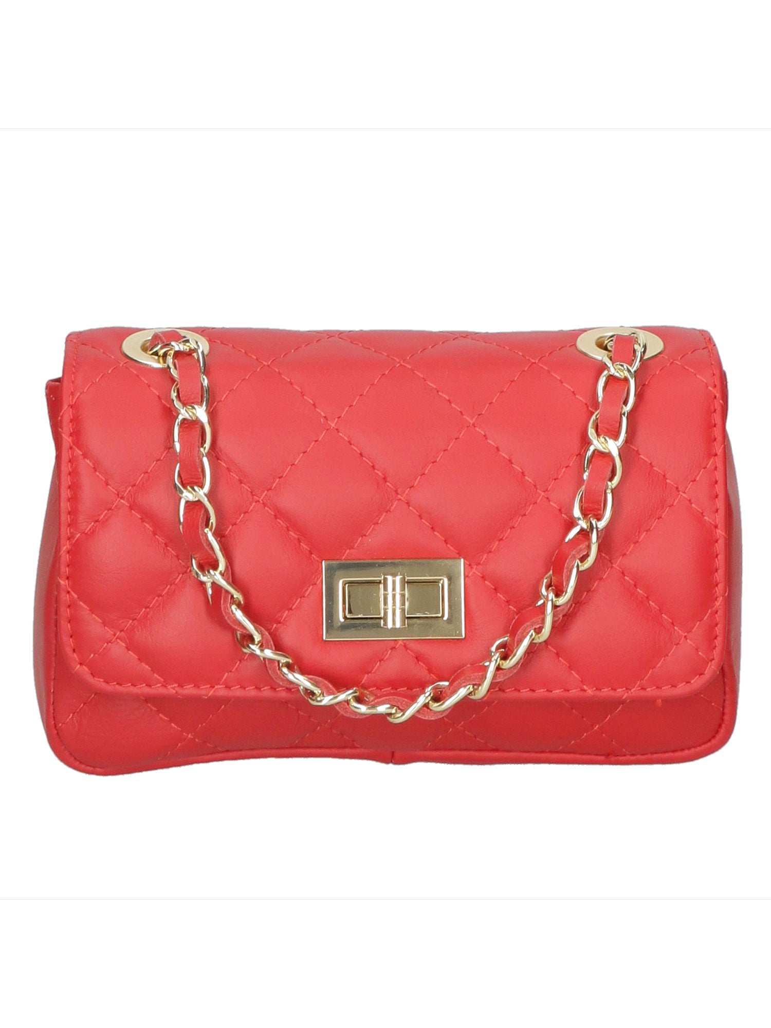 Carolina Borsa a spalla da donna Vera pelle 1073-S08 ROSSO Gave Lux